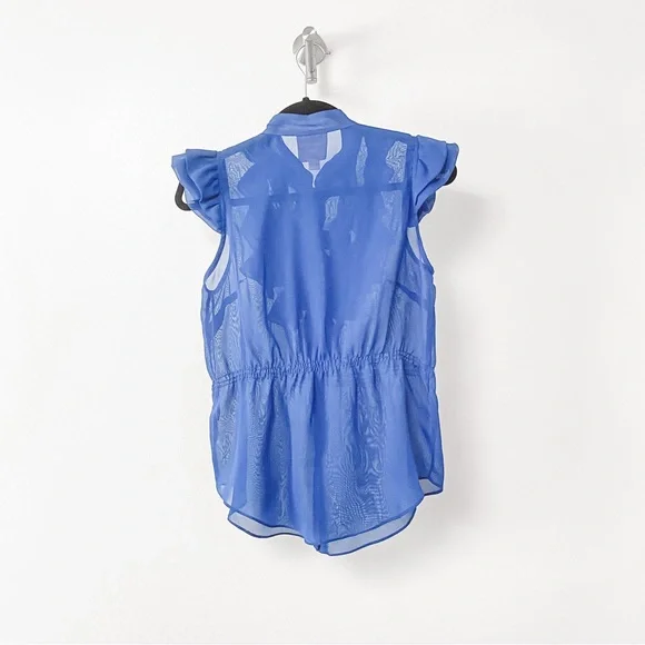 Romeo & Juliet Couture Spring Winter Holiday Casual Chic Sheer Ruffle Blouse - Picture 2 of 7